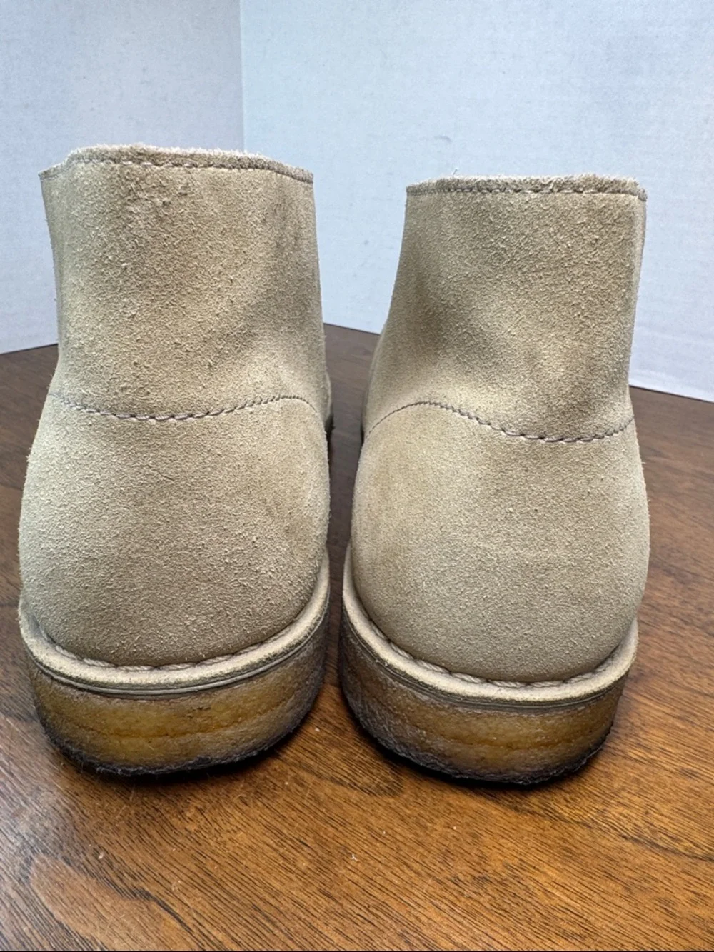 Lands End Mens Classic Suede Tan Chukka Easy-on Ankle Boots, sz 8